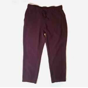 Lululemon Sz 12 On The Fly 7/8 Pants Luxtreme ~ Excellent ~ Maroon Black Cherry